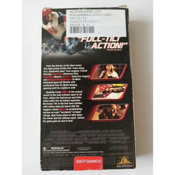 Rollerball (2002, VHS) R-Rated Version Rebecca Romijn Chris Klein LL Cool J - Picture 3 of 6